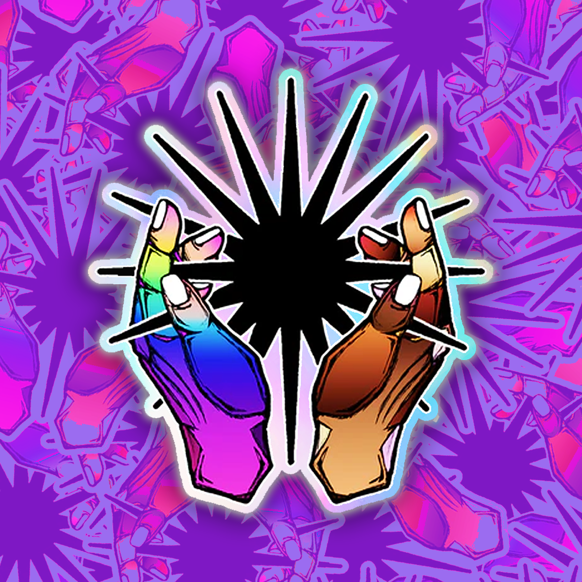Black Star Holographic Sticker