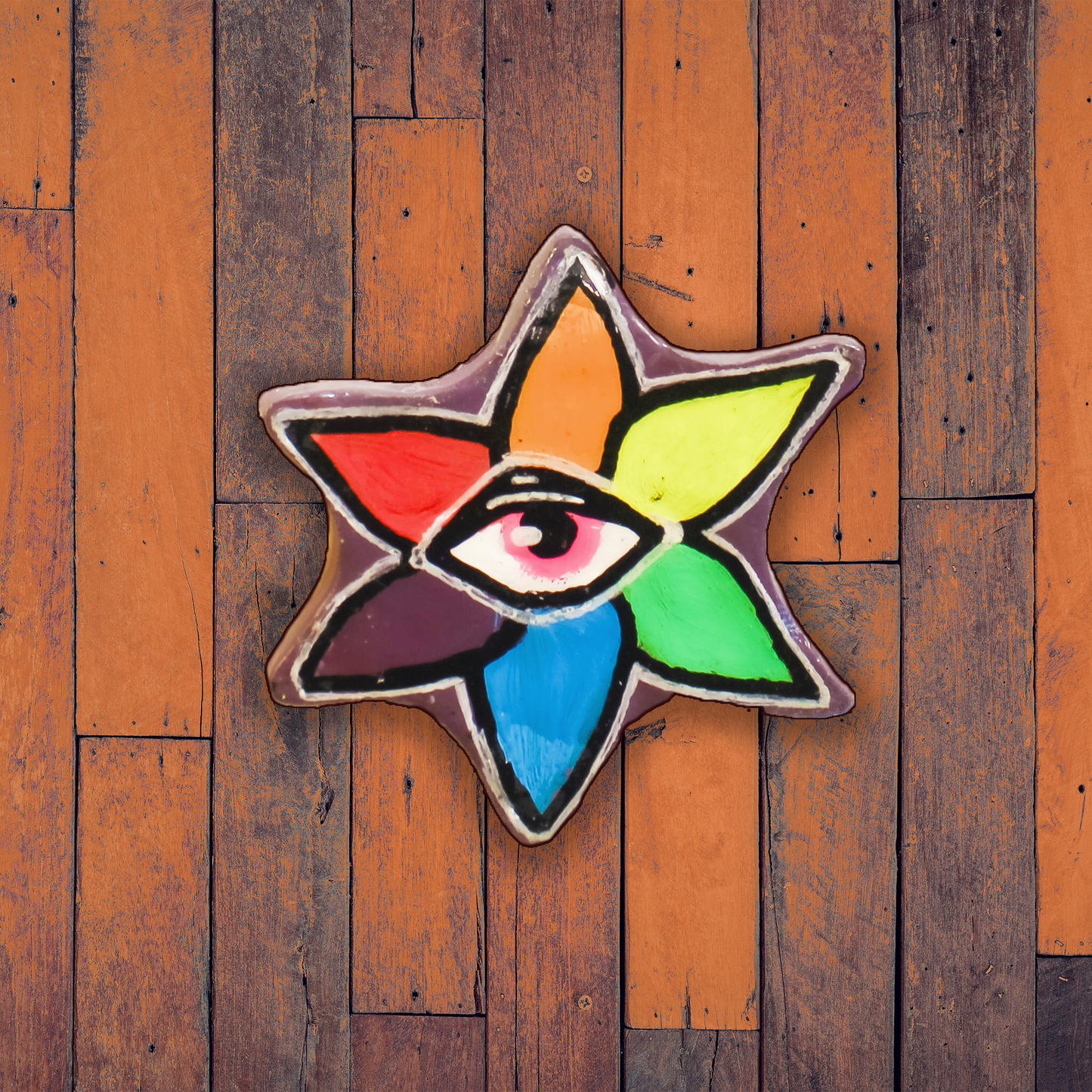 Eye Flower Clay Pin