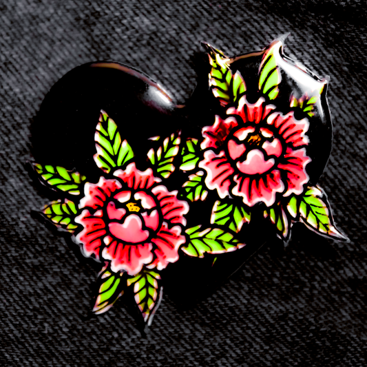 Flower Heart Pin