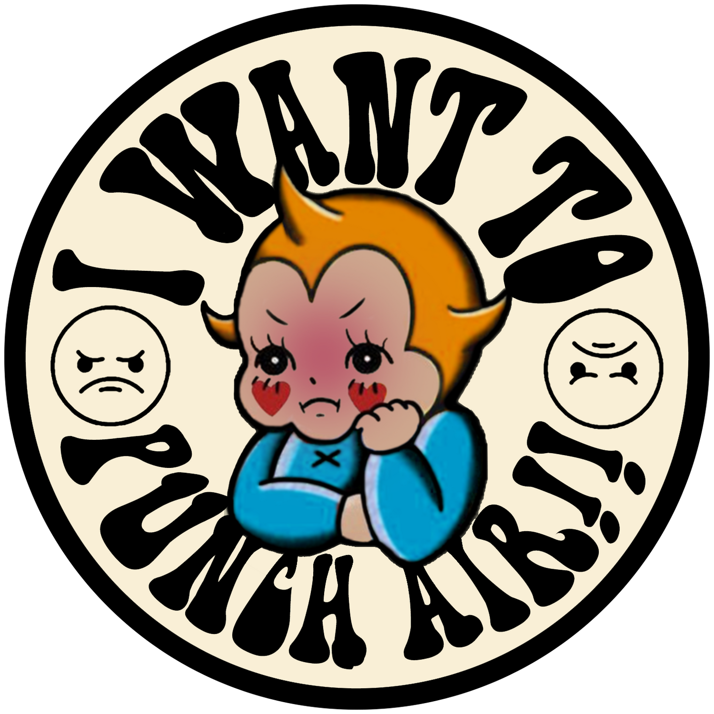 I Want To Punch Air! Sticker