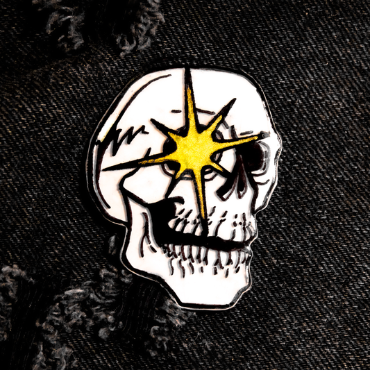 Starry Eyed Skull Pin