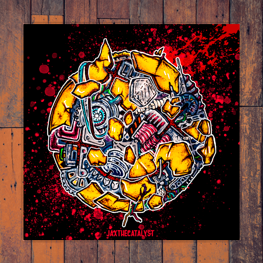 Busted Smiley Face Print