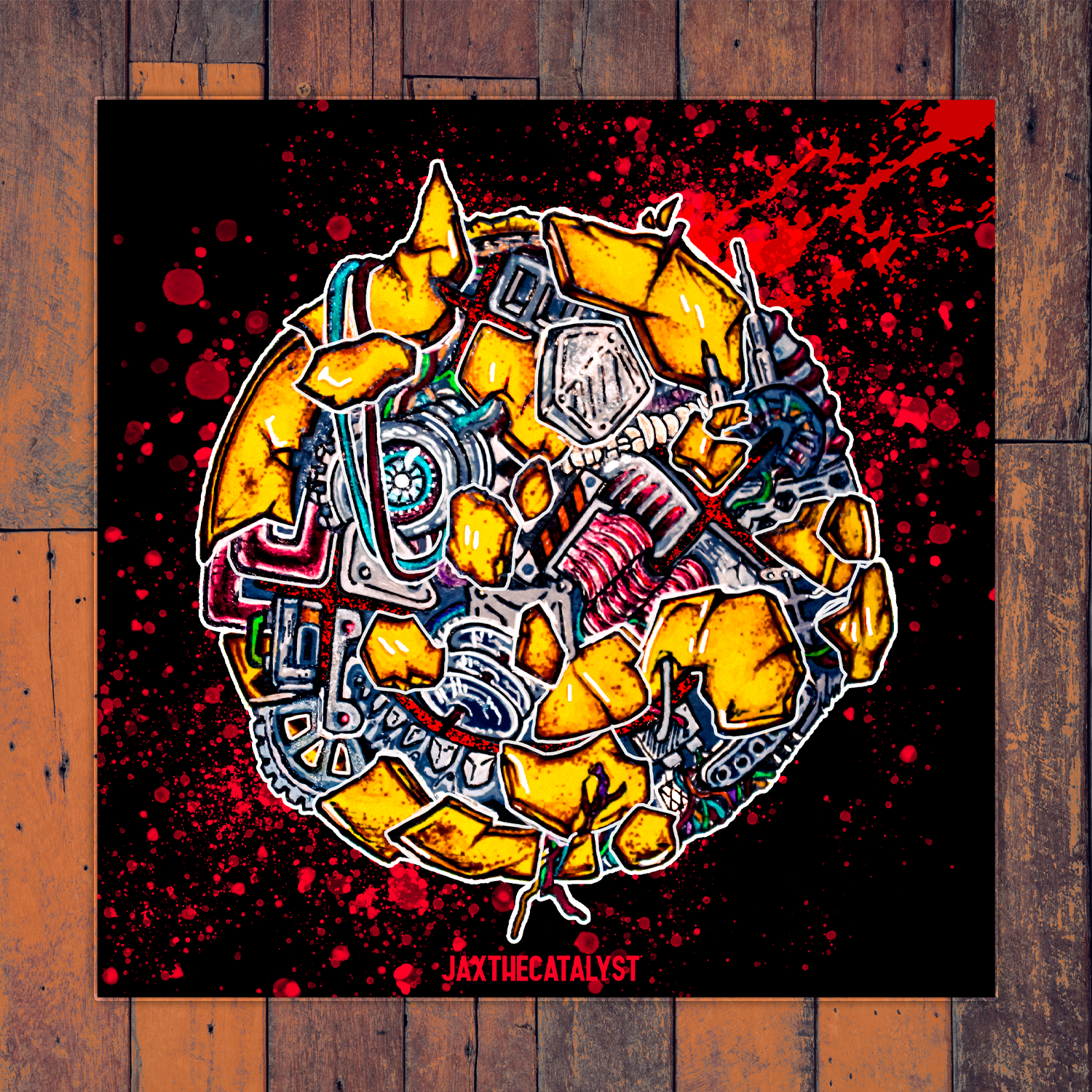 Busted Smiley Face Print