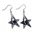 Pendientes de estrella craquelados