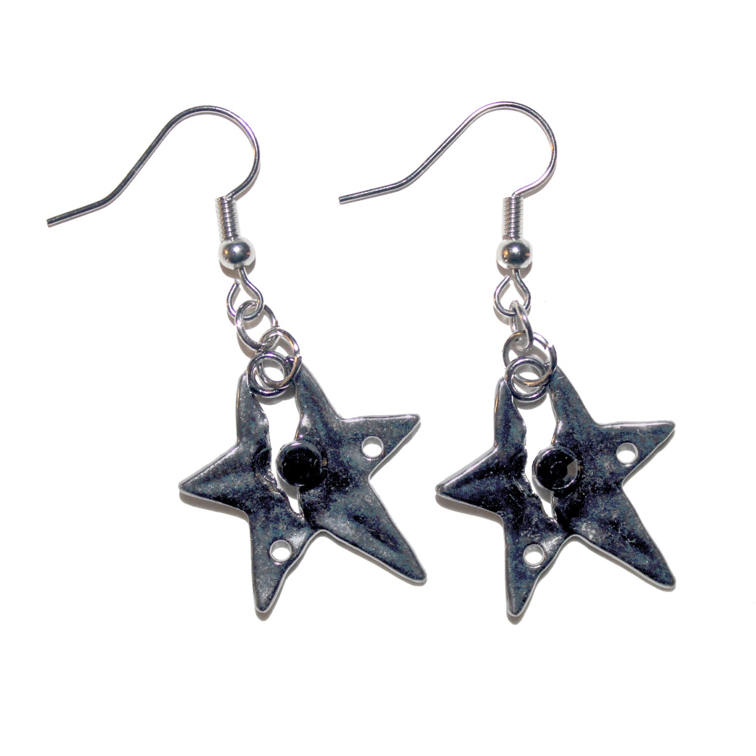 Pendientes de estrella craquelados
