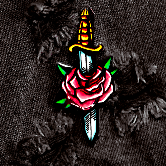 Dagger Rose Pin