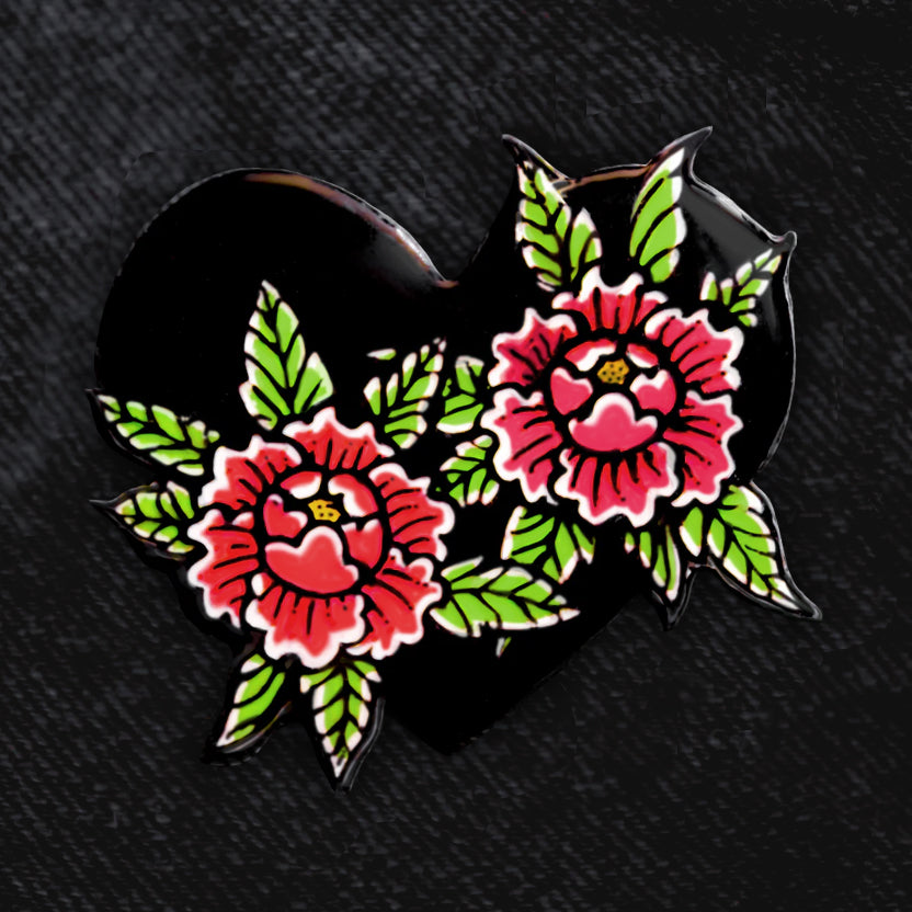 Épingle Cœur Fleuri