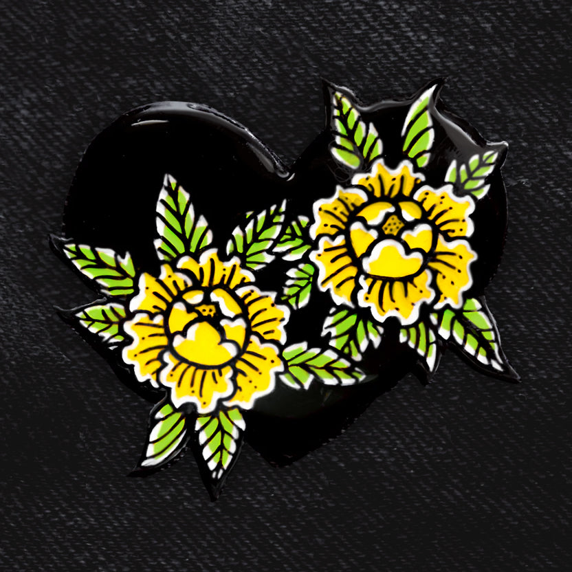 Flower Heart Pin