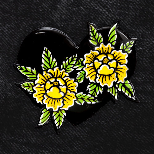 Flower Heart Pin