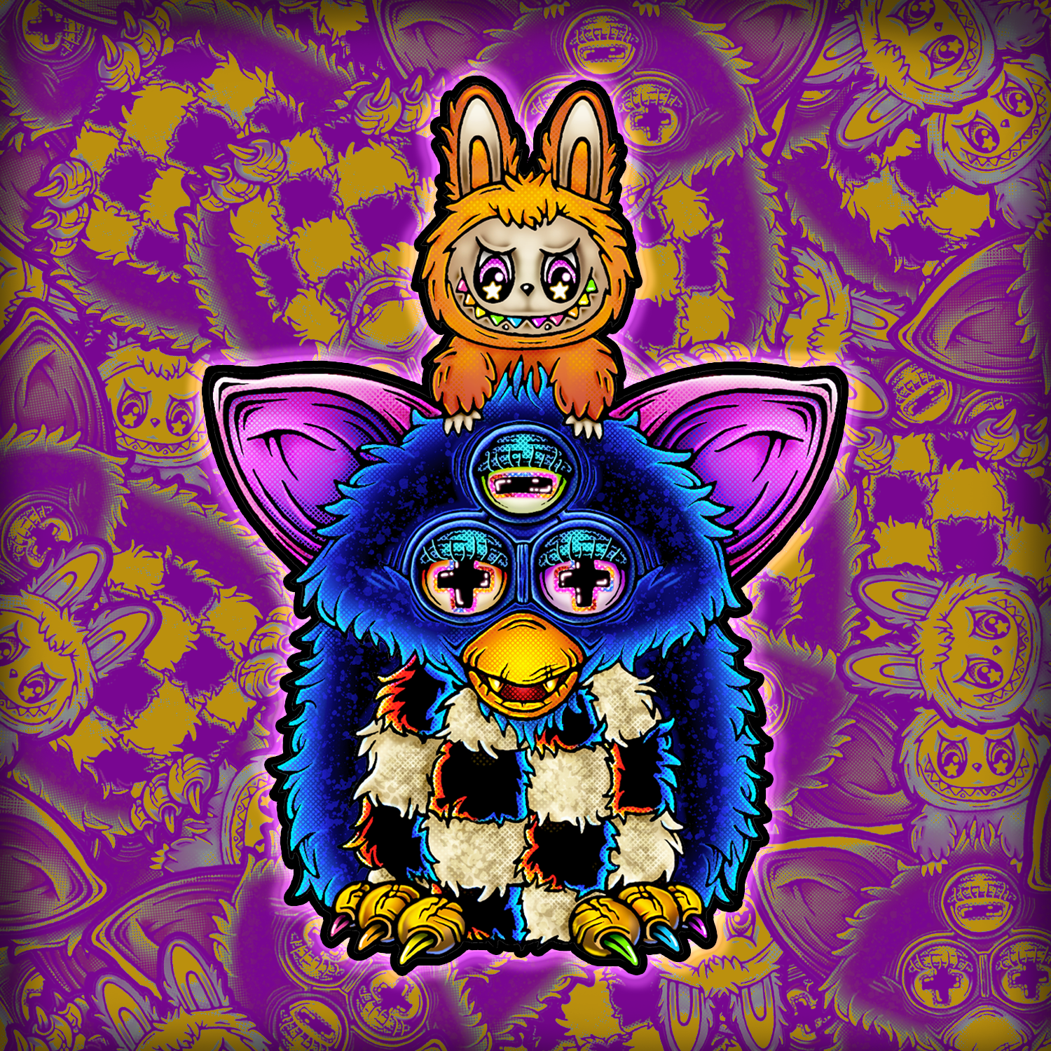 Furby X Labubu Sticker