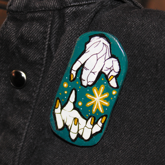 Hands Clay Pin