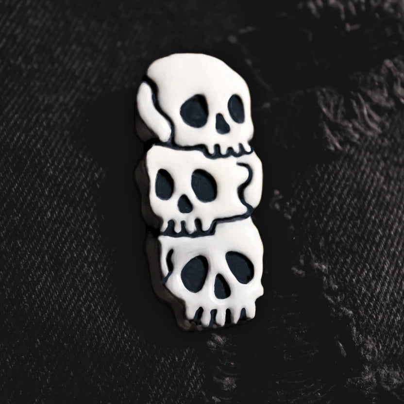 Skull Stack Clay Pin