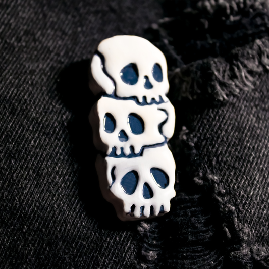 Skull Stack Clay Pin