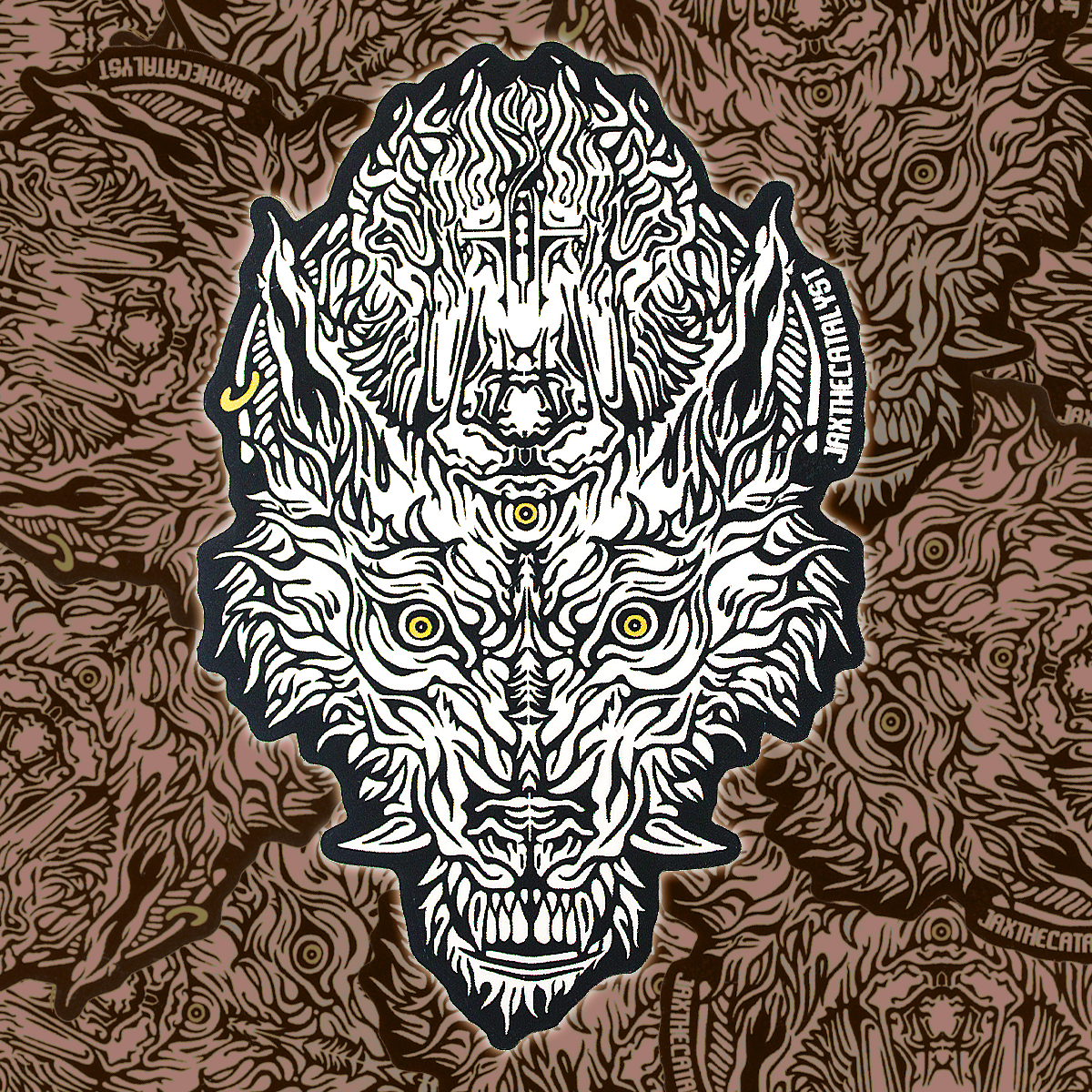 Pegatina de Lobo con Piel de Cordero